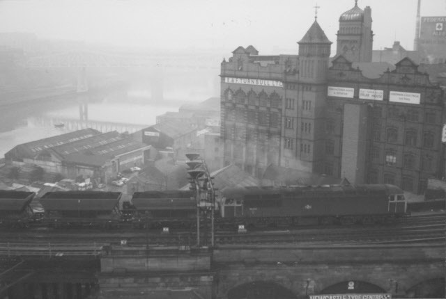 A trainload of coal on the high level bridge in Newcastle